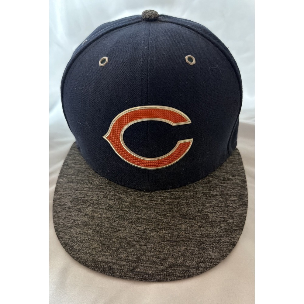 Chicago Bears NFL Size 7 7/8 New Era GSH Grey & Navy - Nice